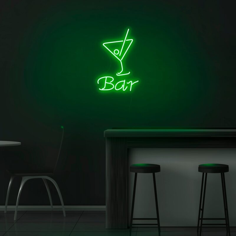 Bar green neon visuals
