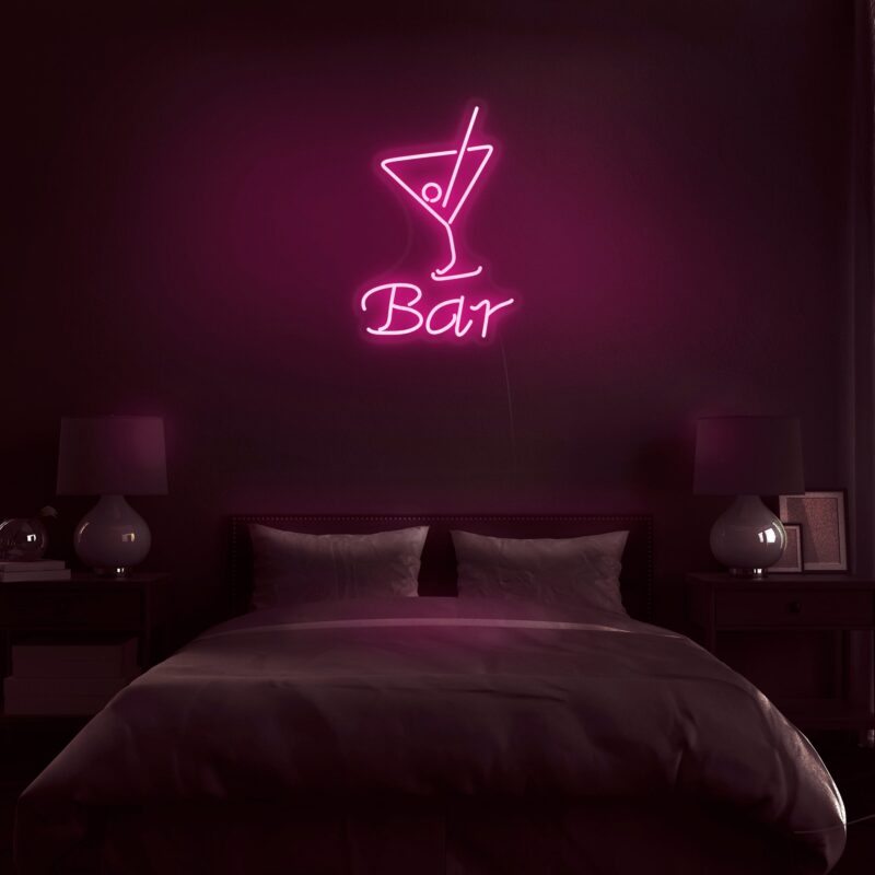 Bar pink neon visuals