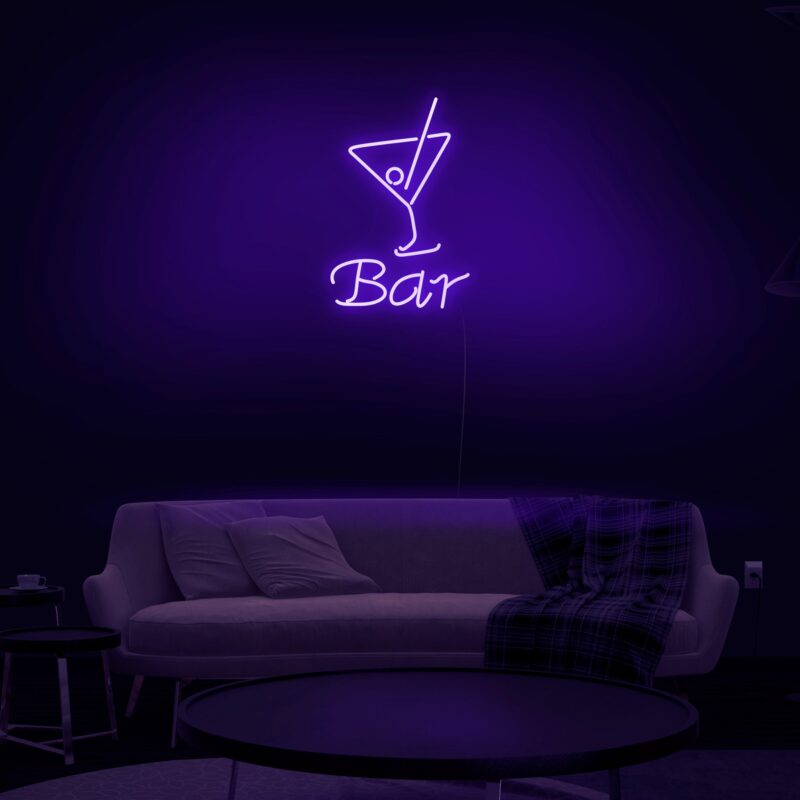 Bar blue neon visuals