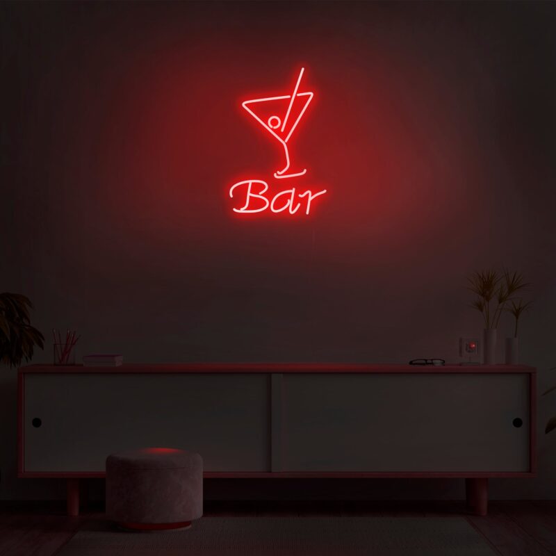 Bar red neon visuals