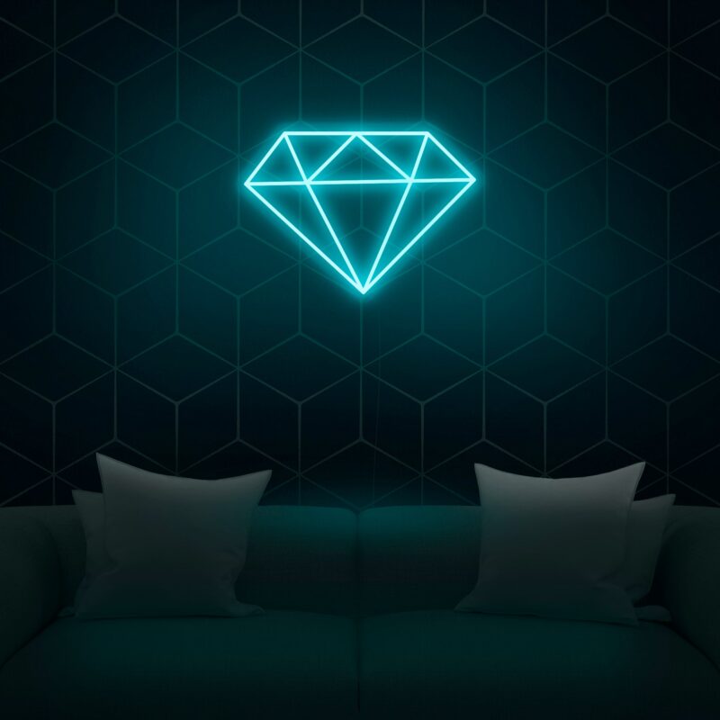 Diamond ice blue neon visuals