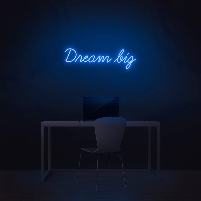 DreamBig blue neon visuals