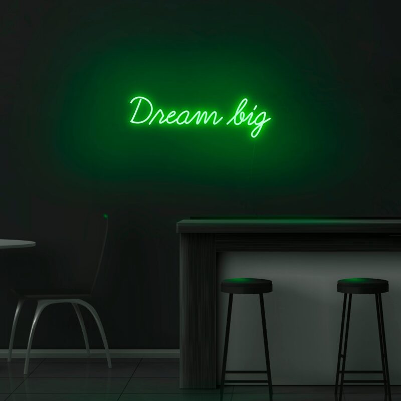 DreamBig green neon visuals
