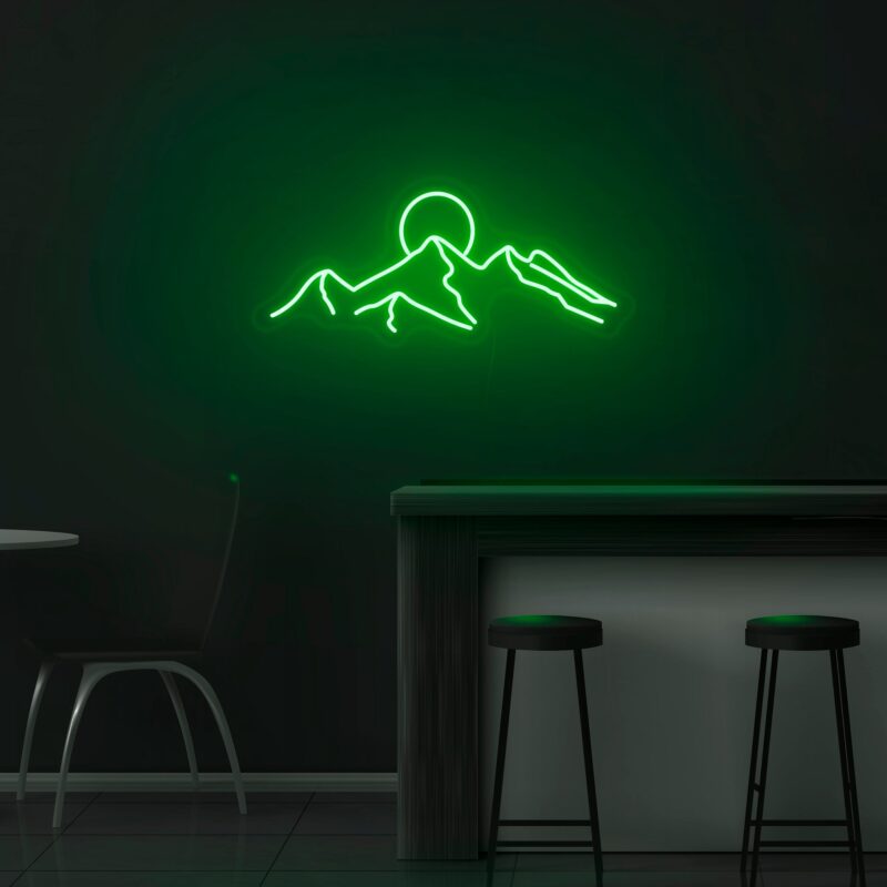 MOUNTINE green neon visuals