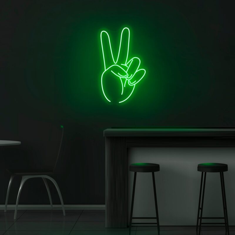 Peace NLove green neon visuals