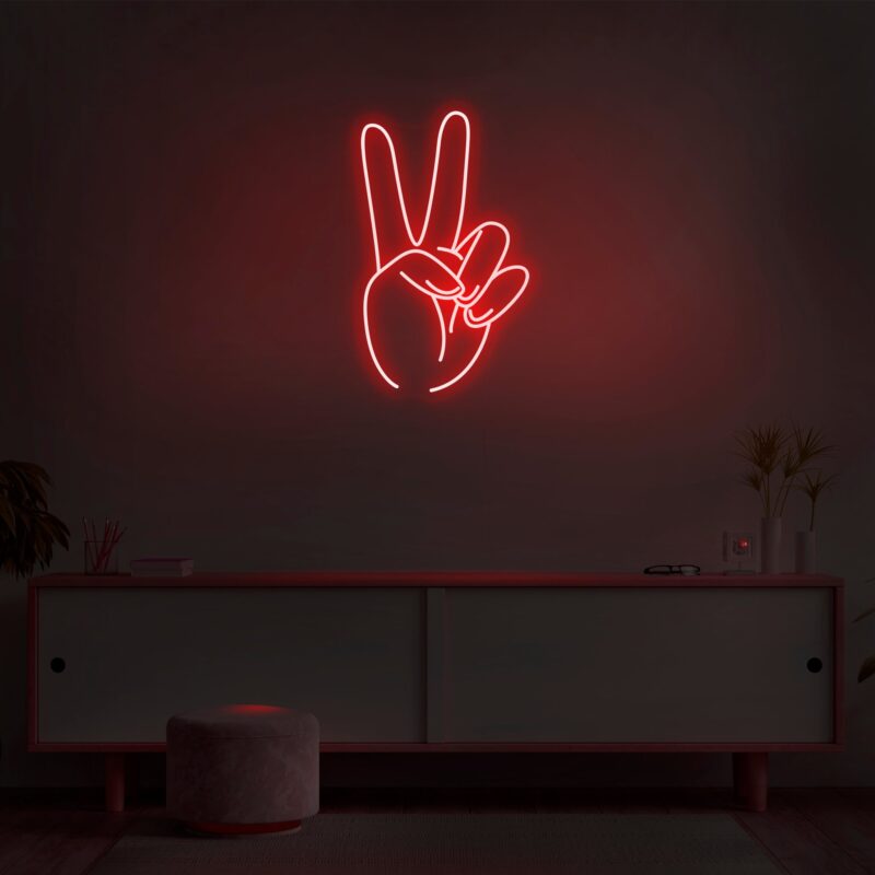 Peace NLove red neon visuals