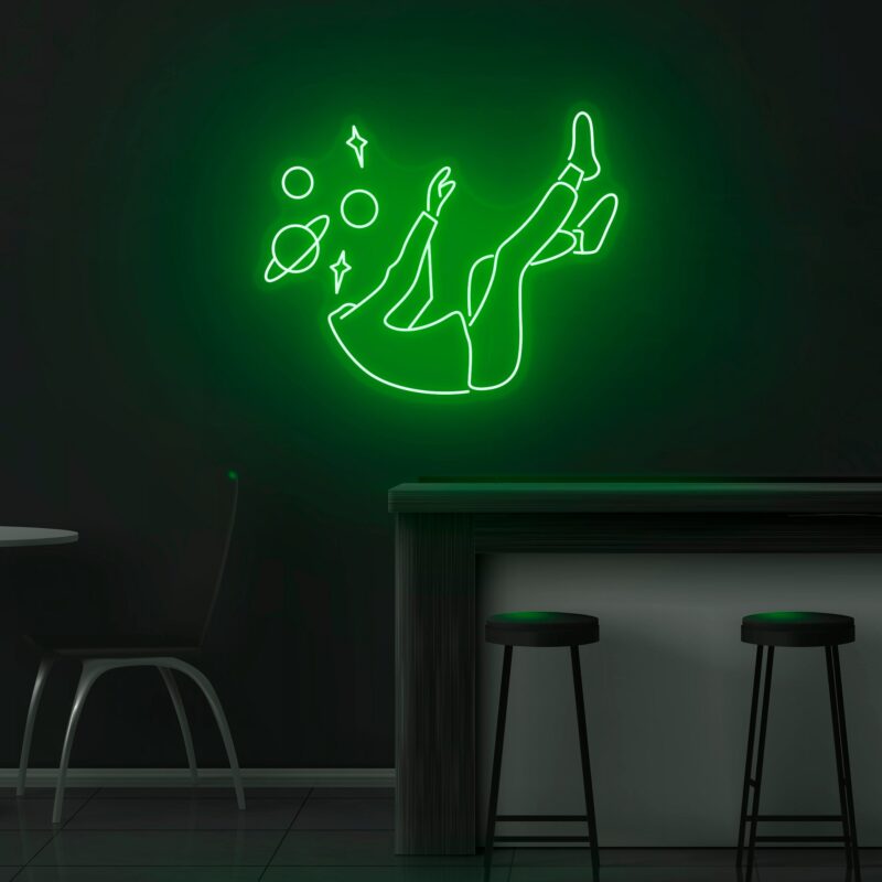 SPACE green neon visuals