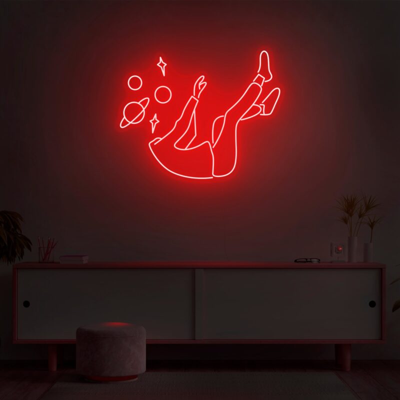 SPACE red neon visuals