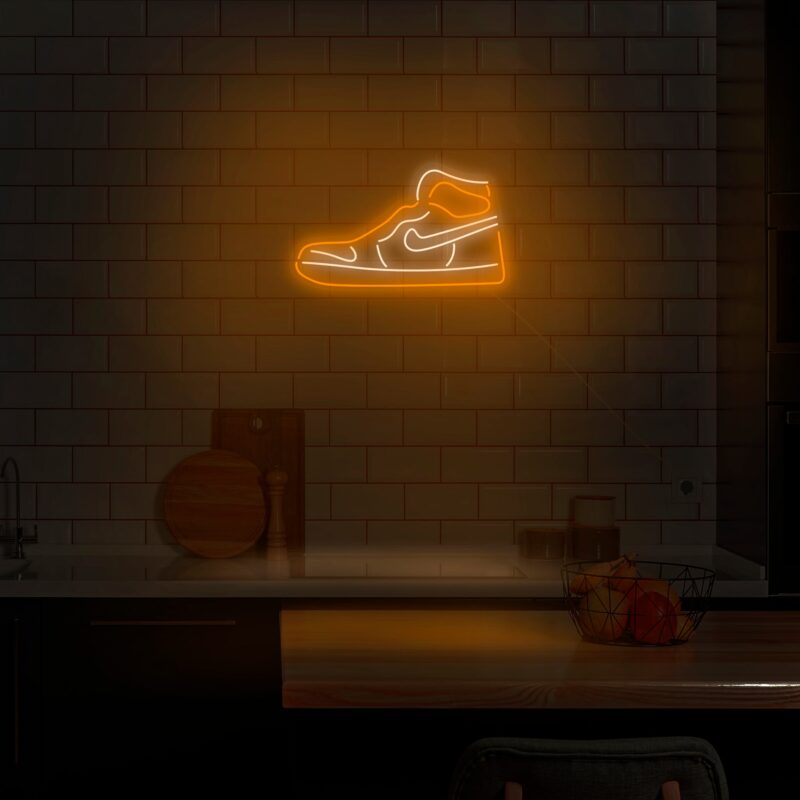 shoe orange neon visuals