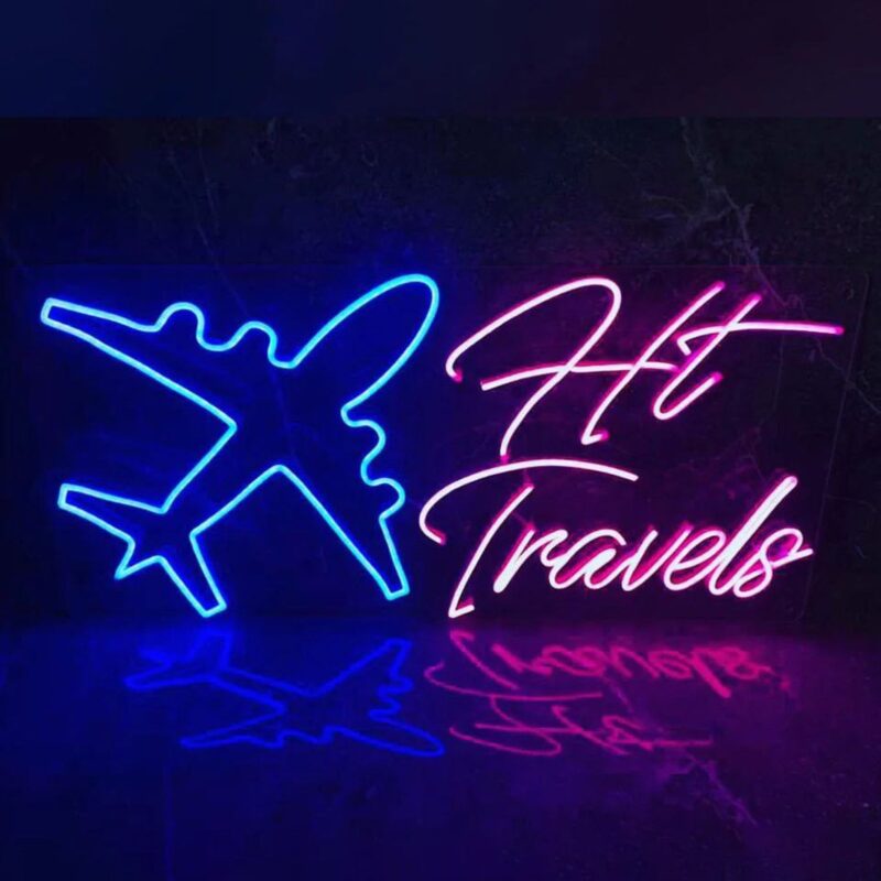 Airplane Neon Sign Light with Custom Name