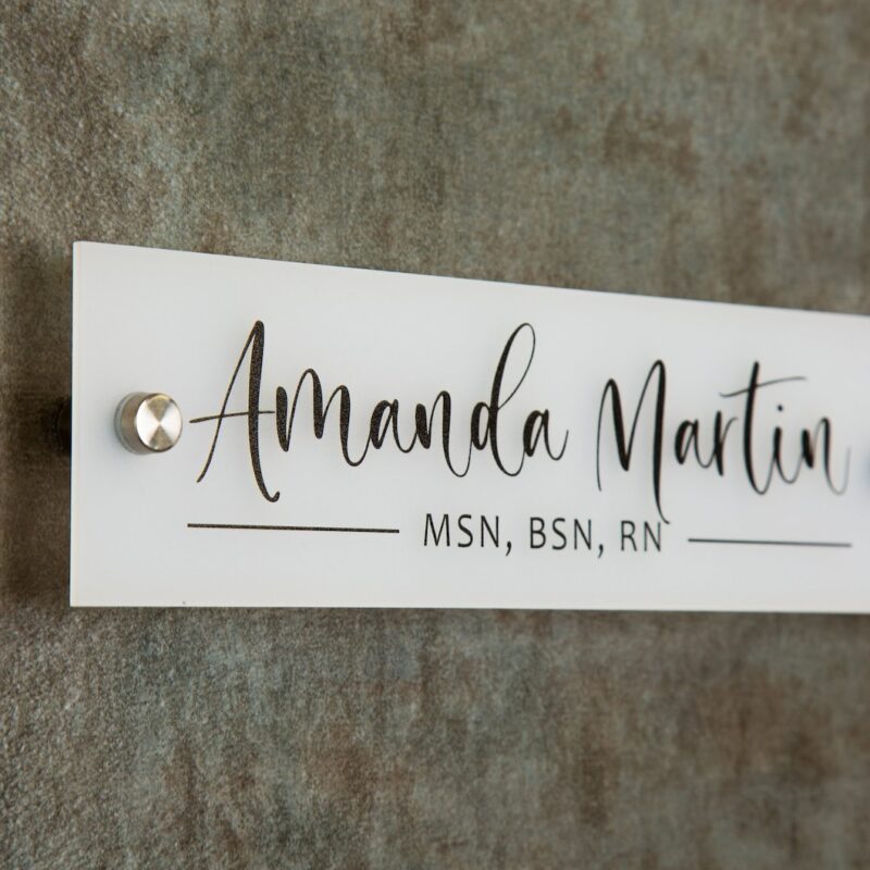 Wall Sign Name Plate - 2 Sizes Personalized Door Office Sign, Executive CEO Sign, New Job Business Decor, Graduation or Promotion Gift
