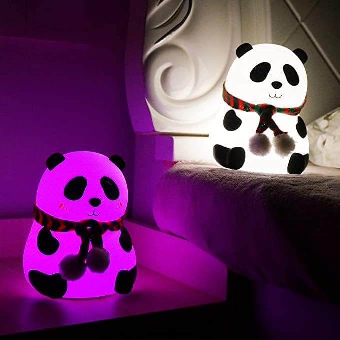 Cute Panda Night Light for ,7-Color Changing Lamp, Room Decor